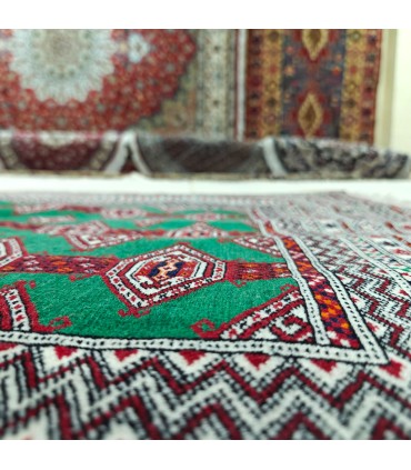 Tapete turcomano do Mar Cáspio - Desenho geométrico de banda Bazoo - 190x138 cm